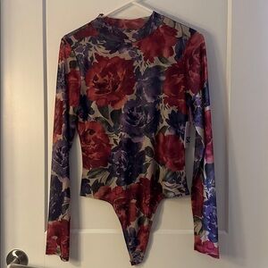 Kohl's Multicolor Floral Mesh Bodysuit